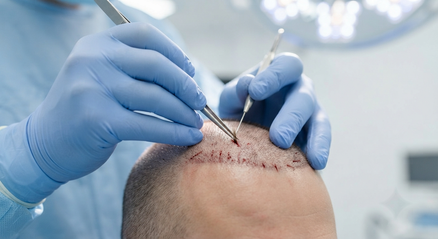 Hair transplant procedure in progress at Hair Reborn Clinic Bhubaneswar