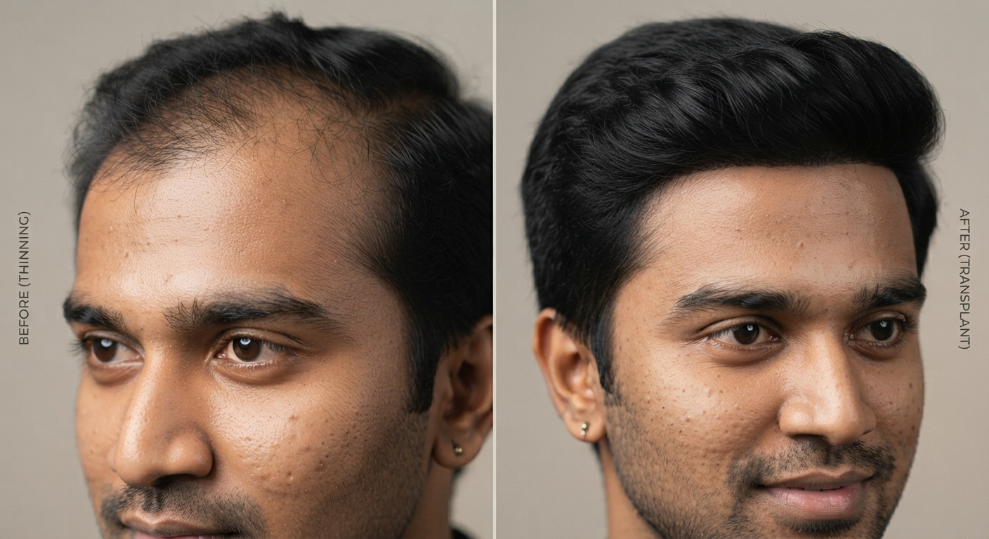Before and after hair transplant results at Hair Reborn Clinic Bhubaneswar