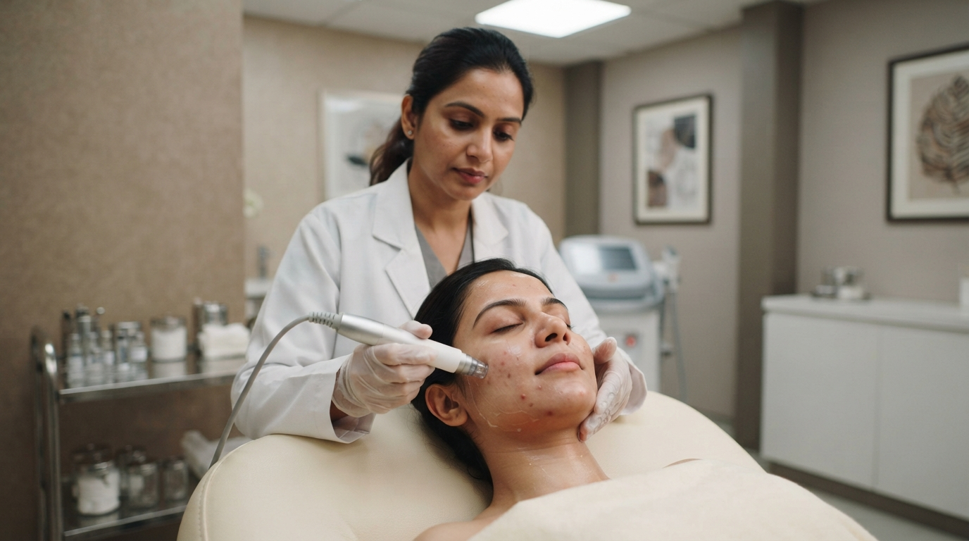 Client smiling during a relaxed anti-aging consultation at Hair Reborn Clinic Bhubaneswar