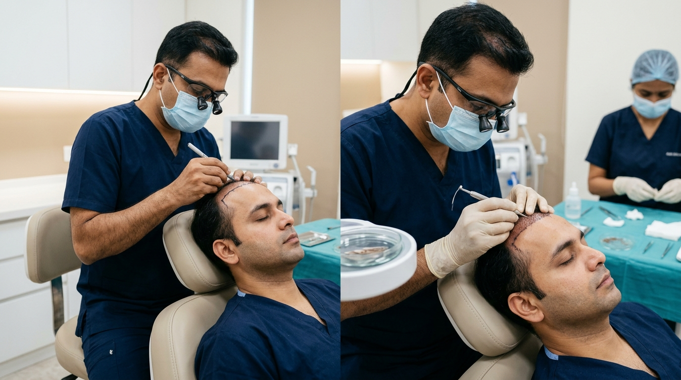 Hair transplant hairline design and implantation at Hair Reborn Clinic