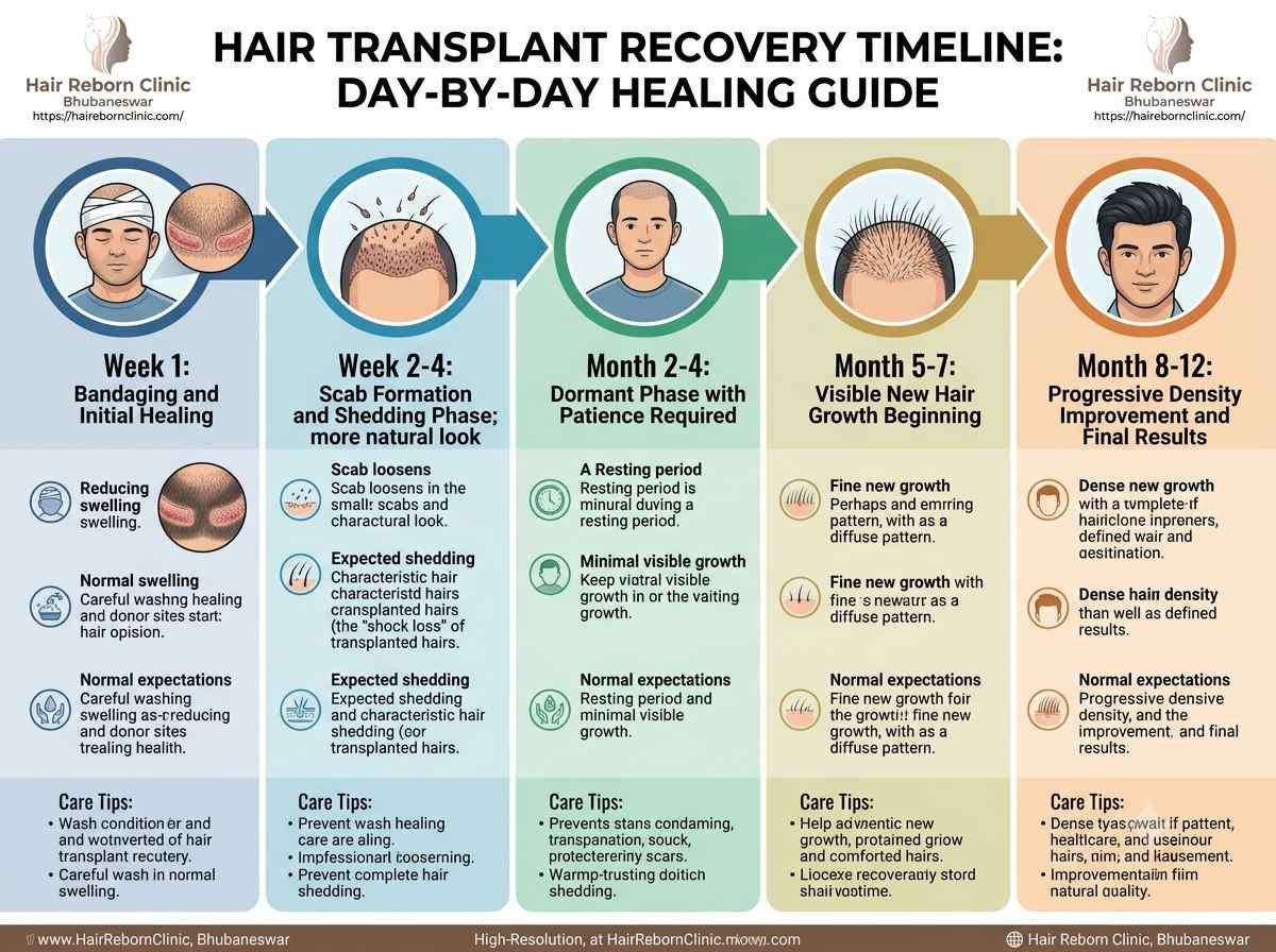 Healing scalp in the weeks after a hair transplant