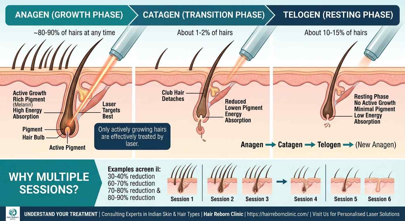 Laser hair removal session in progress