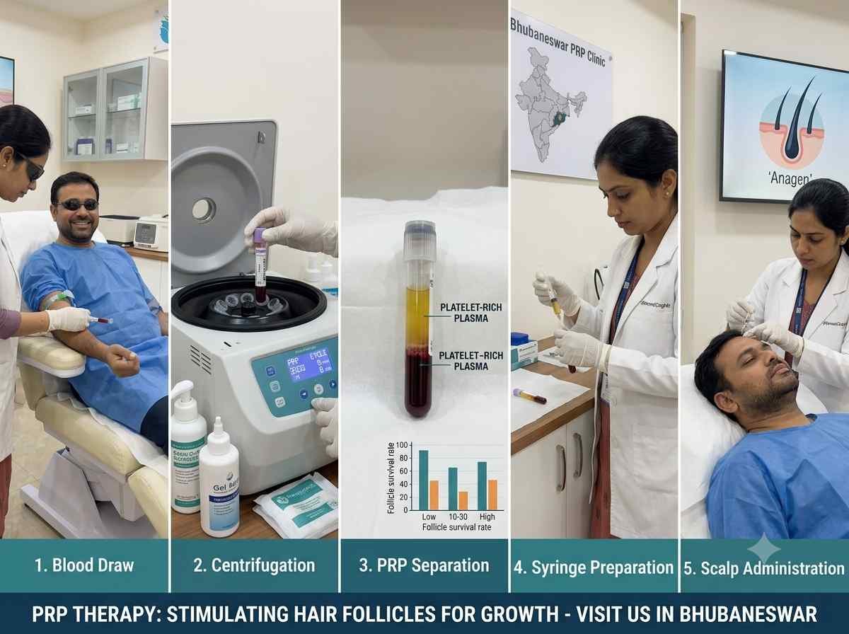 PRP therapy session for hair growth