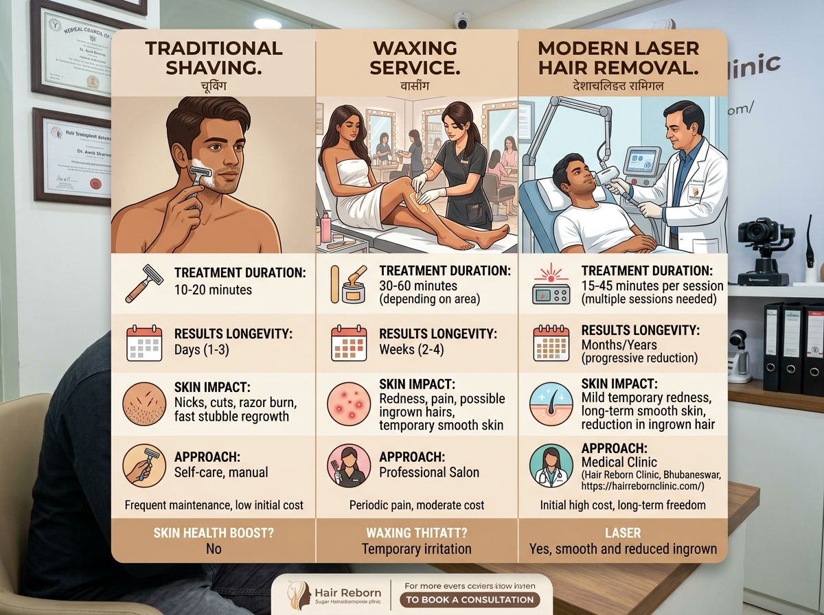 Laser hair removal treatment on smooth skin