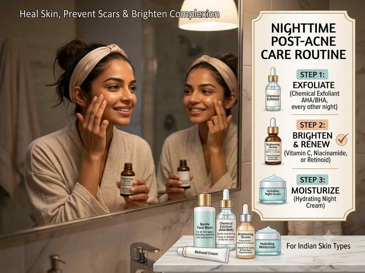 Skincare products for healing post-acne skin
